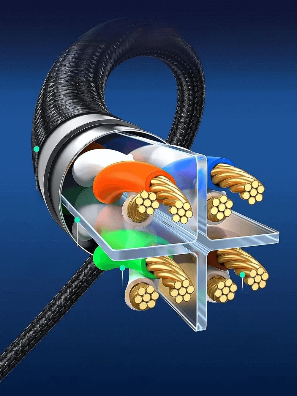 Кабель Ugreen RJ-45 - RJ-45 15 м NW153 30799