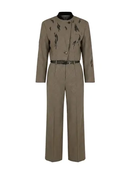 Костюм брючный АУРА, коричневый