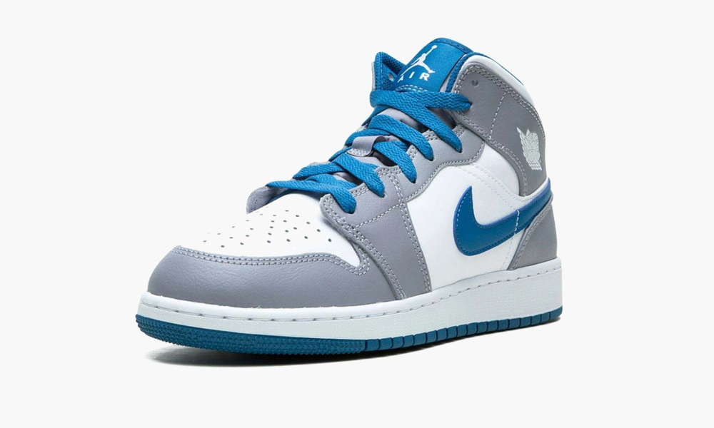 Air Jordan 1 Mid GS "True Blue / Cement"