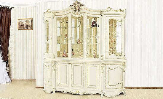 Шкаф-витрина ДЖОКОНДА крем глянец 2,3