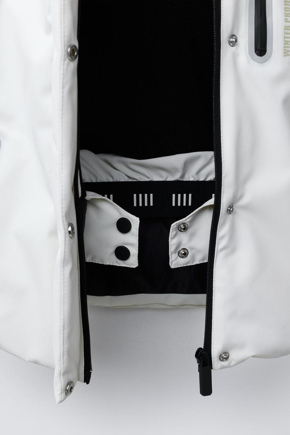 ZARA ВОДОНЕПРОНИЦАЕМАЯ И ВЕТРОЗАЩИТНАЯ КУРТКА С ЦВЕТОВЫМИ БЛОКАМИ, ЭКРЮ