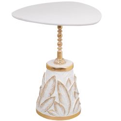 Столик декоративный Арт Leaves Gold Белый