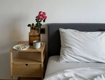 КПБ Евро с простыней на рез. 160х200 ВАРЕНЫЙ ХЛОПОК "Серая полоса"