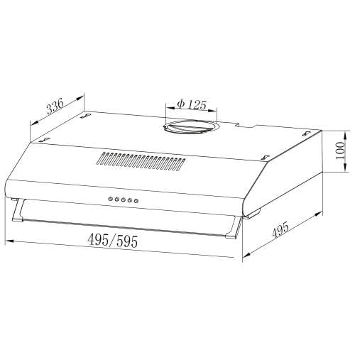 Встраиваемая вытяжка Oasis серии PROMO UP-60S