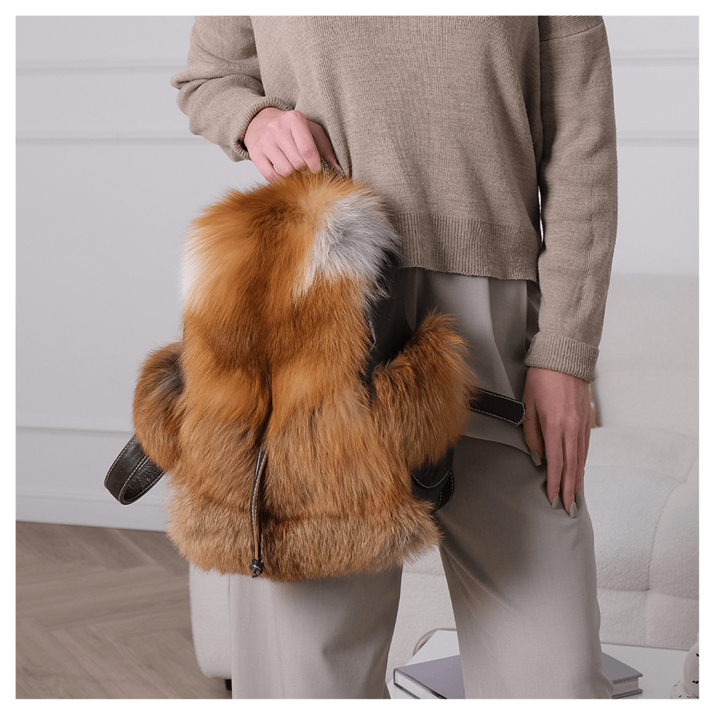 Меховой рюкзак «Городская хулиганка» рыжий