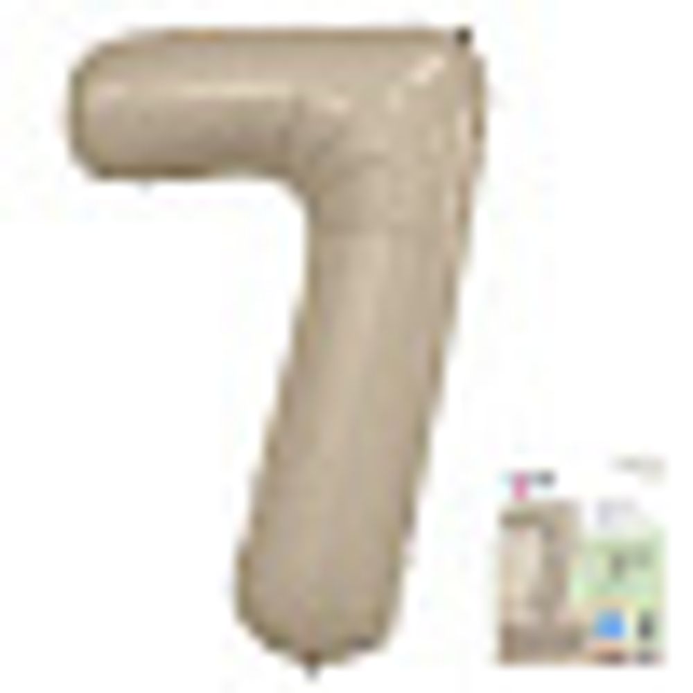 Agura Шар 40'' / 102 см "Цифра 7" Slim Мистик Кремовый Сатин (БГ-60)