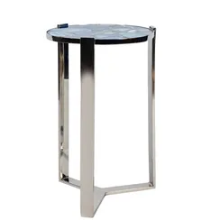 Кофейный столик Blue Agate Silver L, Ø35х55 см