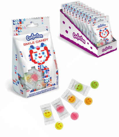 Карамель леденцовая "Confectum Smile Candy МИКС", 100гр х 10шт