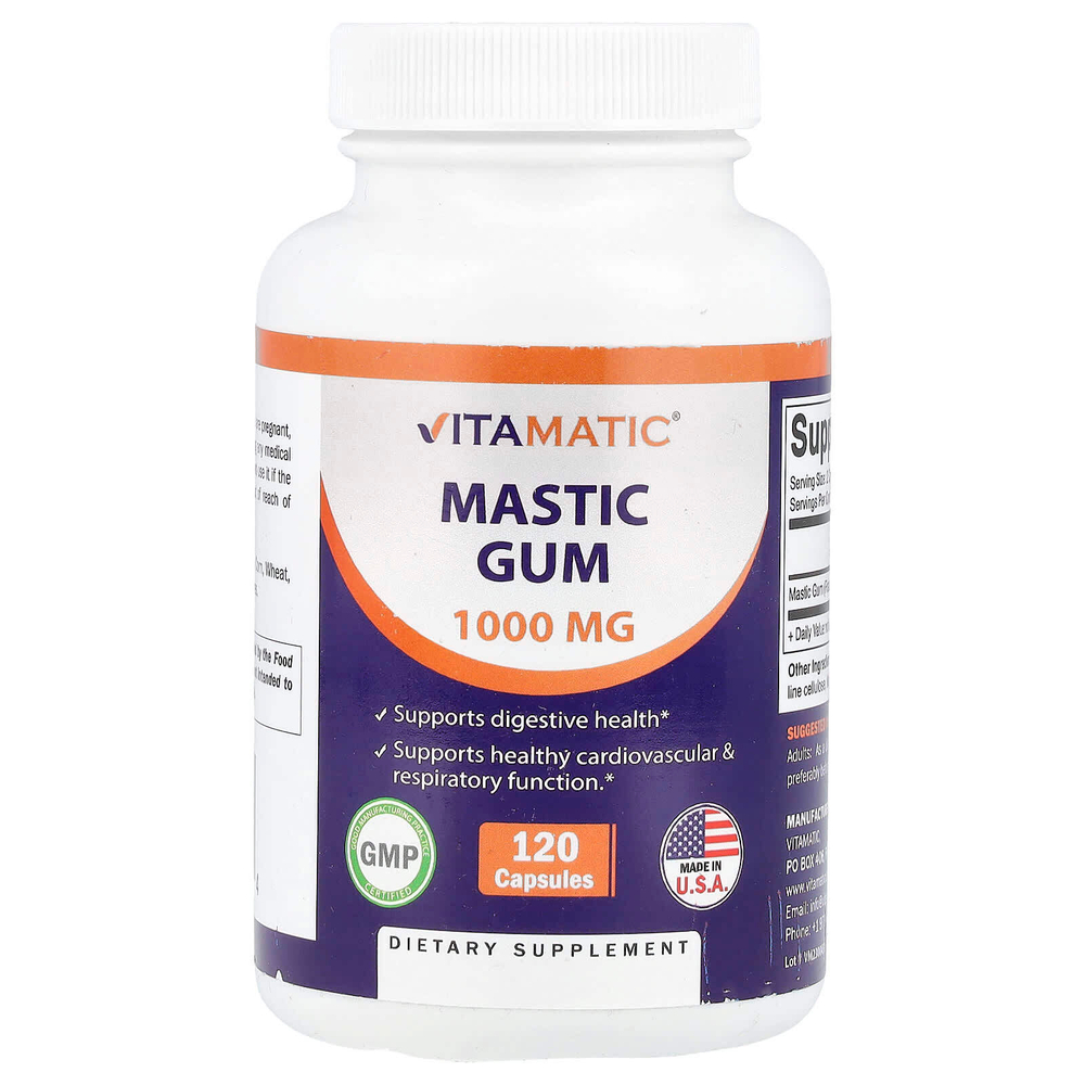 Vitamatic, мастиковая смола, 120 капсул (500 мг в 1 капсуле)