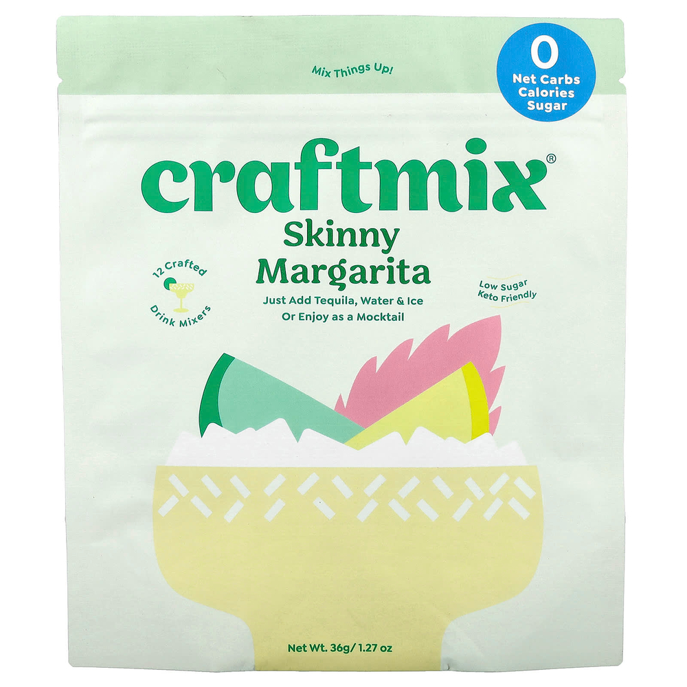 Craftmix, Skinny Margarita, 12 пакетиков, по 3 г (0,11 унции)