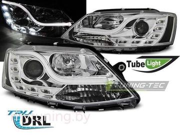 Передние фары tube light tru drl chrome для VW Jetta VI
