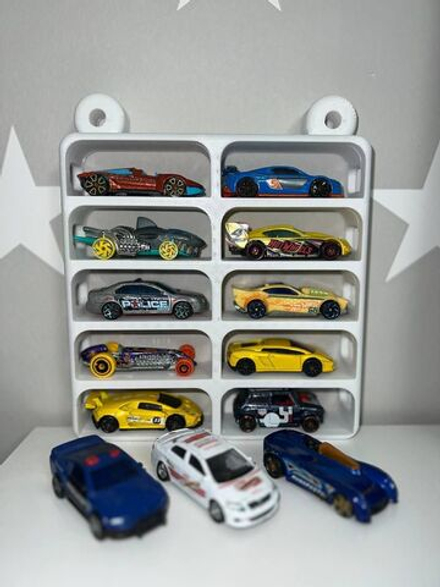 Полка для машинок Hot Wheels 10 шт, крепление на стену для hot wheels 10 шт белый