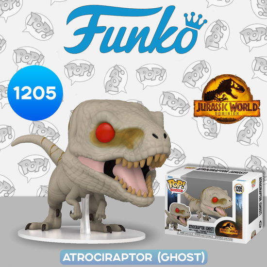 Фигурка Funko POP! Movies Jurassic World Dominion Atrociraptor (Ghost) (1205) 55289 / Фигурка по мотивам фильма "Мир Юрского периода: Господство", Гоуст