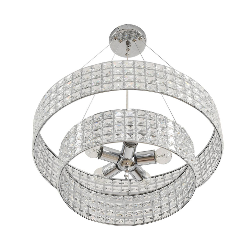 8378/5 NEOCLASSI LN хром/прозрачный, металл/хрусталь Люстра подвесная E27 5*60W 220V NARINA