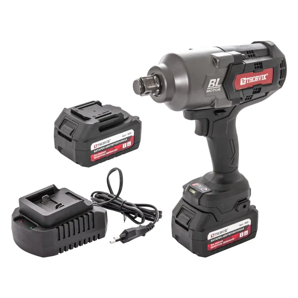Thorvik BBIW341700 аккумуляторный ударный гайковерт (2 x 4 Ач, ЗУ) 053654