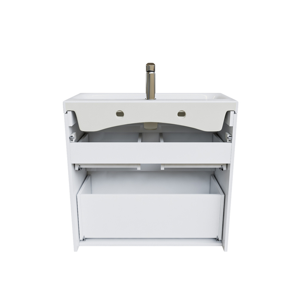 Тумба с умывальником напольная с ящиками IDDIS Zodiac, белая, 80 см, ZOD8CBFi95K