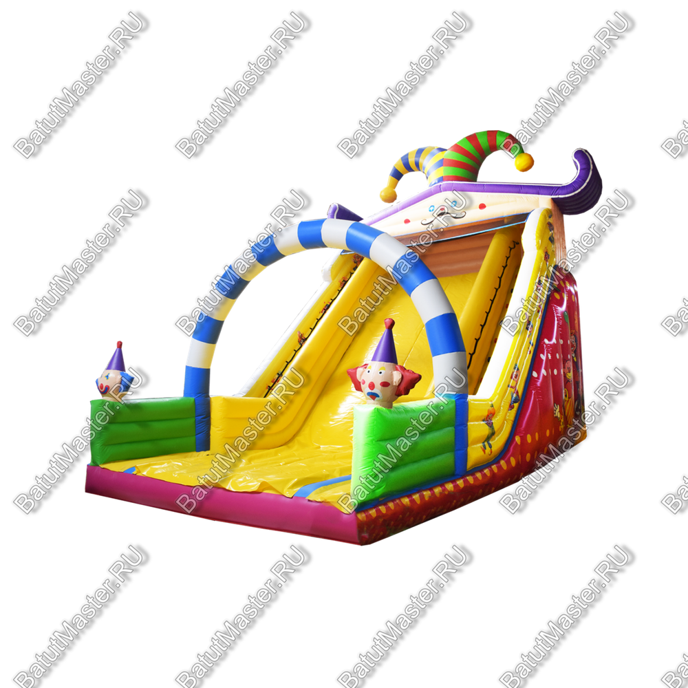 Надувной батут-горка "Шут", 10*5*9 м