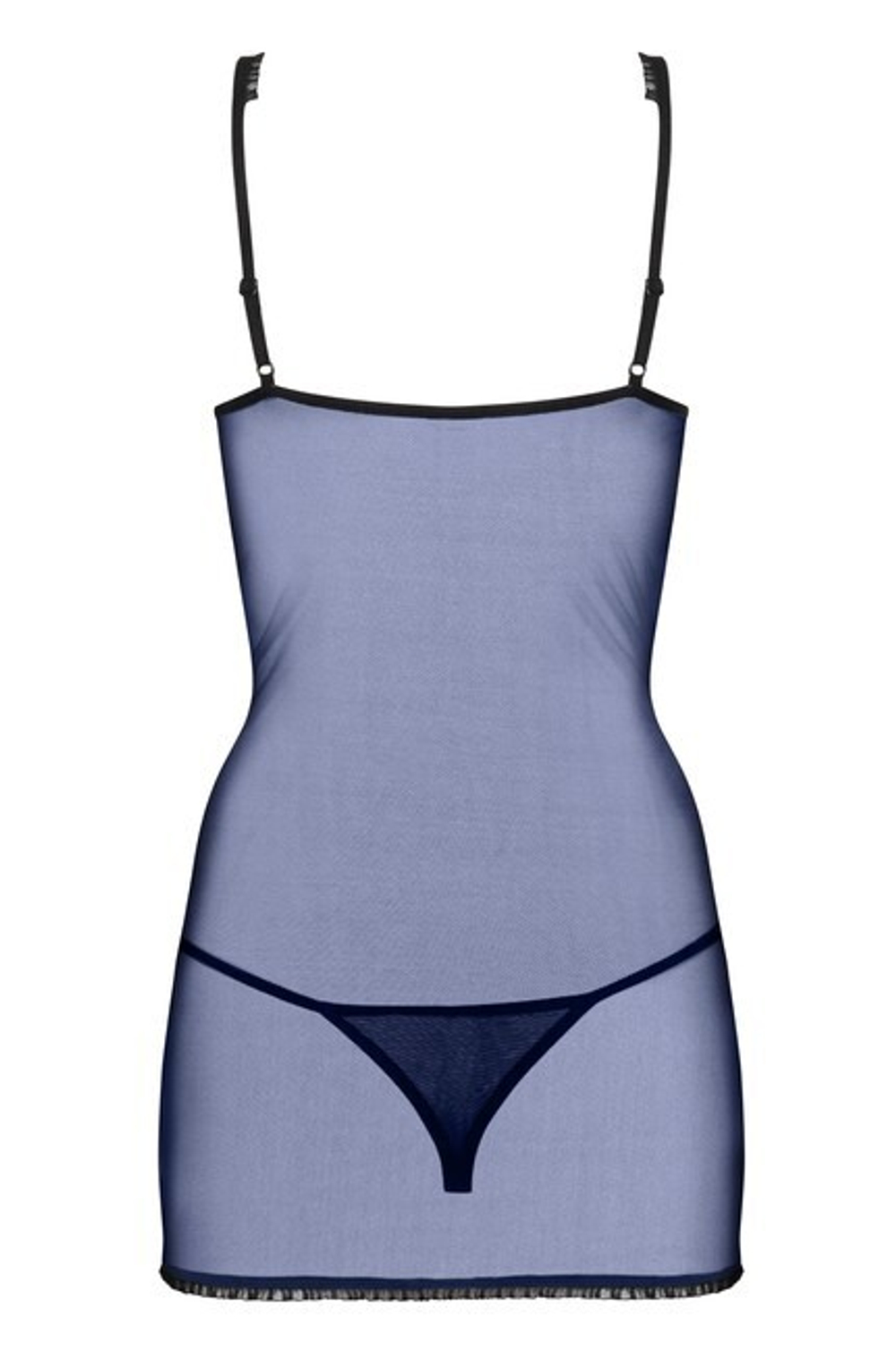 Синяя сорочка с кружевом на косточках Auroria Chemise SM (42-44) (Цвет: синий, голубой)