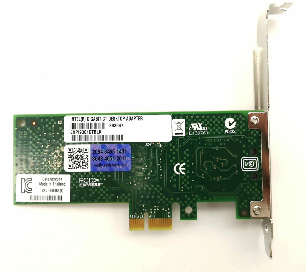 Сетевая карта Intel EXPI9301CT, 1x RJ-45, 10/100/1000mbs, PCI-E (EXPI9301CTBLK)