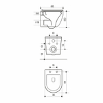 Унитаз подвесной безободковый WAVE ROUND сид. дюропласт, м/л, быстр, ЧЕРНЫЙ матовый (L)