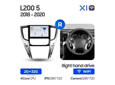 Магнитола Teyes X1 2-32 Wi-Fi Mitsubishi L200 5 2018 - 2020 (правый руль) 9.0"