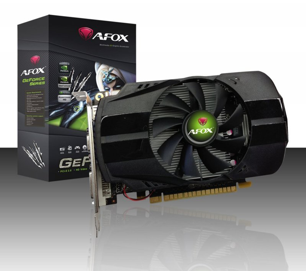 Видеокарта AFOX NVIDIA GeForce GT730, 4Гб GDDR5, 128 бит, Retail, PCIe2.0, 1xFAN, 2-SLOT, 23Вт, VGA, HDMI, DVI (AF730-4096D5H5)