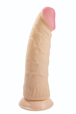 Телесный реалистичный фаллоимитатор-супергигант с присоской - 33 см. (Цвет: телесный)