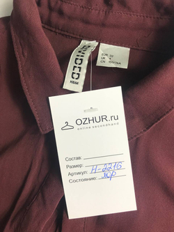 Платье-туника H&M винного цвета, маркировка 32, на 40 размер