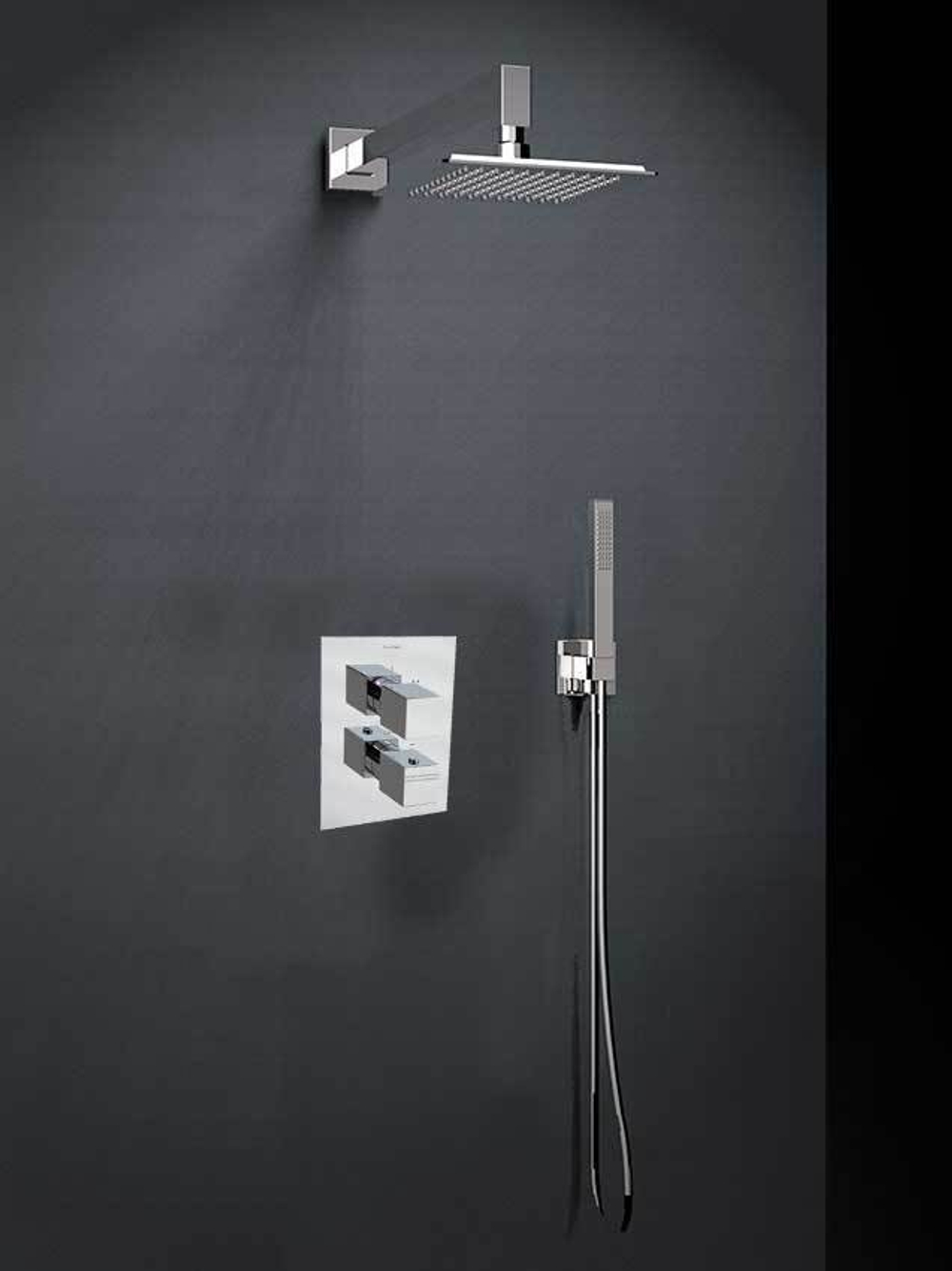 Тропический душ настенный квадратный ABS BHRPK225