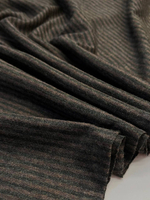 Трикотаж шерсть с хлопком Ermenegildo Zegna в коричнево-зеленую полоску