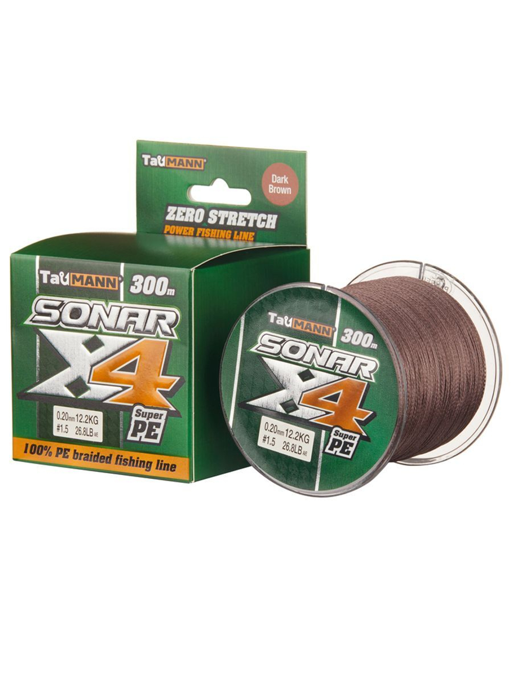 Плетеный шнур для рыбалки TauMANN Sonar PE X4 150m #1.2 (0.18mm) Yellow