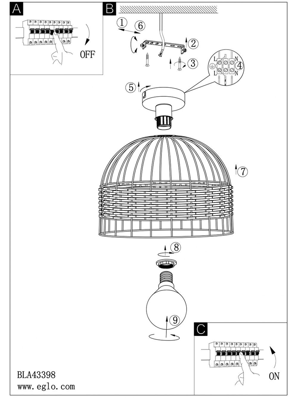 Потолочный светильник Eglo ANWICK 43398