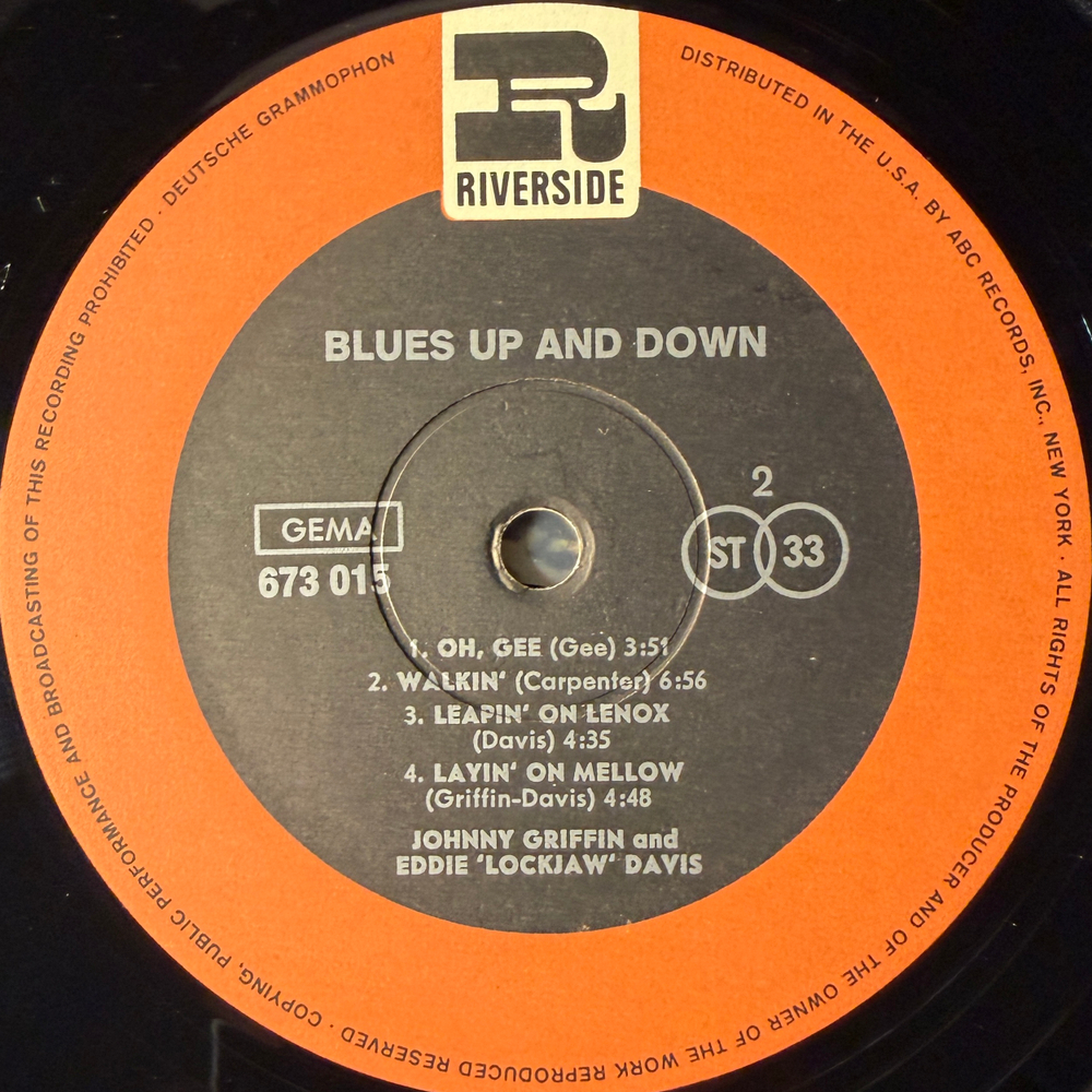 Eddie "Lockjaw" Davis-Johnny Griffin Quintet ‎– Blues Up And Down (Германия 1979г.) Т