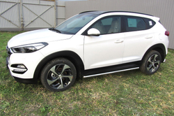 Пороги из нержавейки Hyundai Tucson 4WD (2015-2018) d57 труба