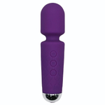 Фиолетовый перезаряжаемый мини-wand вибратор - 16 см. (Цвет: фиолетовый)