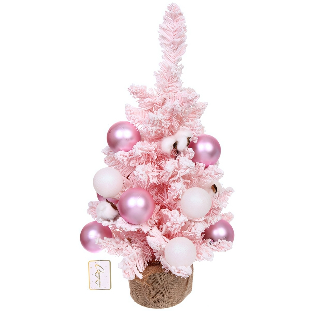 Елка декоративная «Нежность» 60 см, ПВХ с белым напылением (68 веток), Розовый