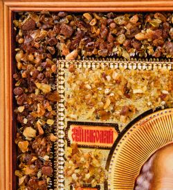 AMB-71/21 Икона «Николай Чудотворец» (с янтарной крошкой) дер.краш.рамка 21х30