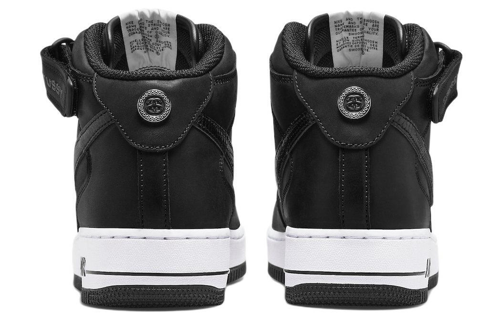 Stussy x Nike Air Force 1'07 mid sp lightweight mid-top sneakers for men and women in the same style black