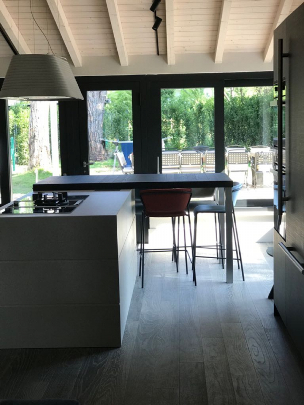 Стул барный с обивкой Scab Design Lisa, антрацит, голубой