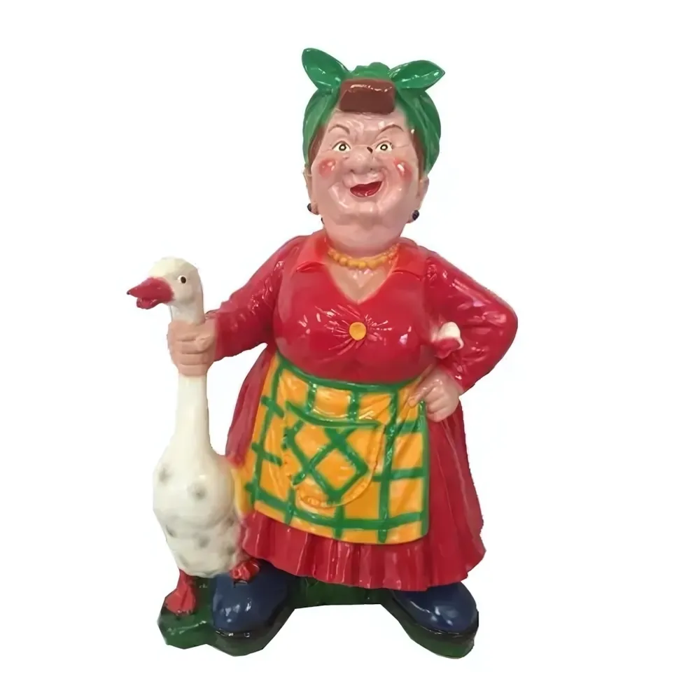 Фигура из гипса «Бабка с гусями» 85см