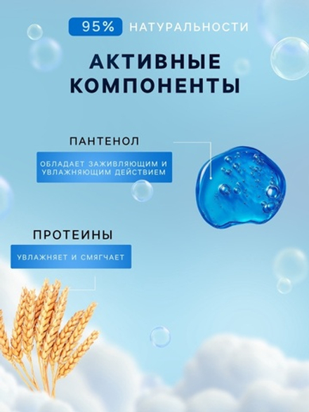 Пенка для купания 2в1 детская LULU с пантенолом,  без парабенов, без силиконов, 250 мл