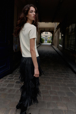 ZARA СВИТЕР С КОРОТКИМИ РУКАВАМИ ИЗ МЯГКОГО ТРИКОТАЖА, ЭКРЮ