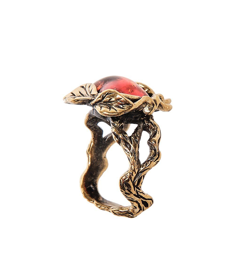 AM-2499 Кольцо «Сирень» (латунь, янтарь)