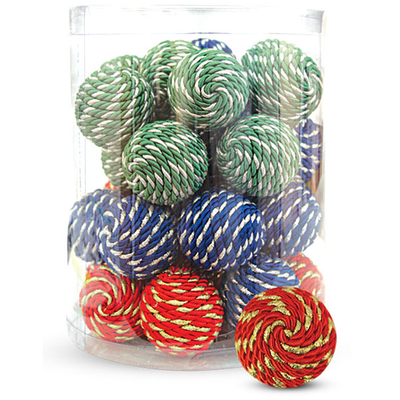 Игрушка для кошек шарик веревочный 3,5см (уп.30шт) ик-116