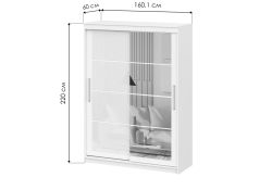 Шкаф-купе Лайн 1.6 белый текстурный