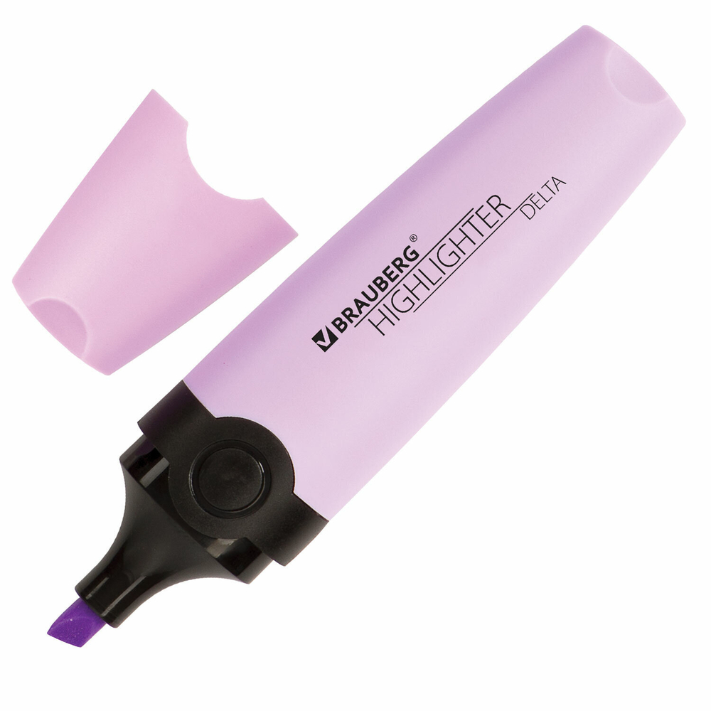 Текстовыделитель BRAUBERG "DELTA PASTEL" ЛАВАНДОВЫЙ линия 1-5 мм (24 штуки в упаковке)