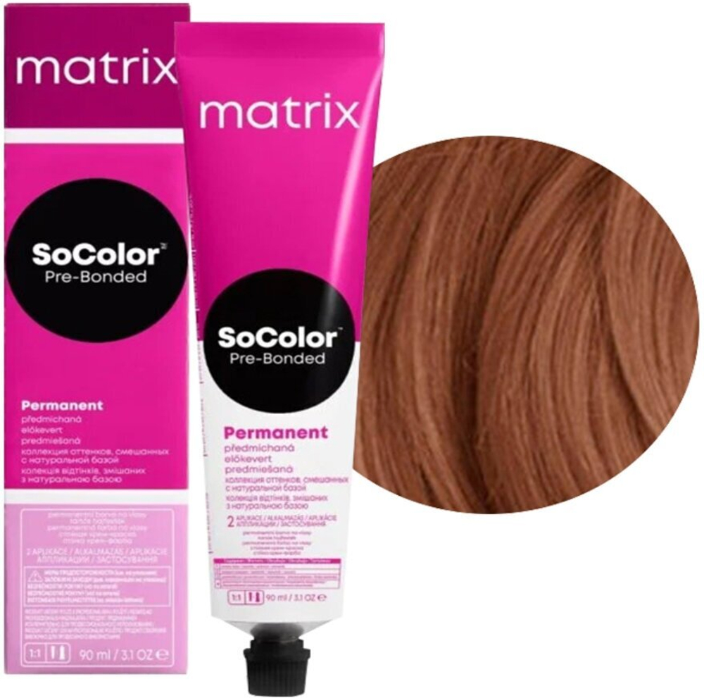 Matrix Краска для волос  SoColor Pre-Bonded 6BC Темный блондин коричнево-медный 90мл