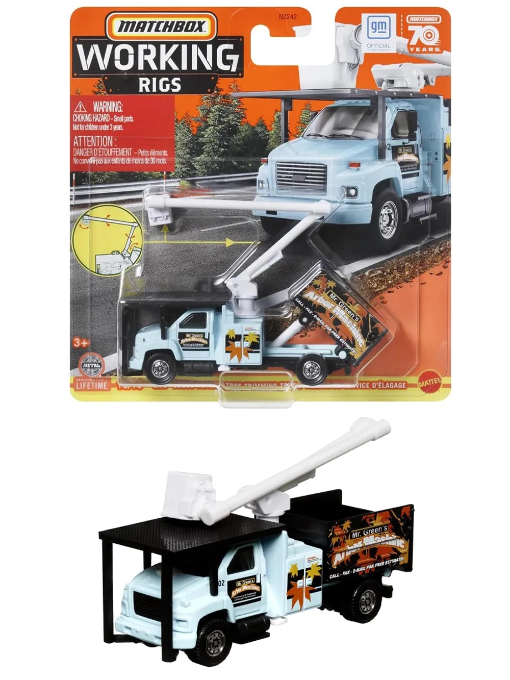 Машинка Хот Вилс Matchbox GMC Topkick Trimming Truck HLN03