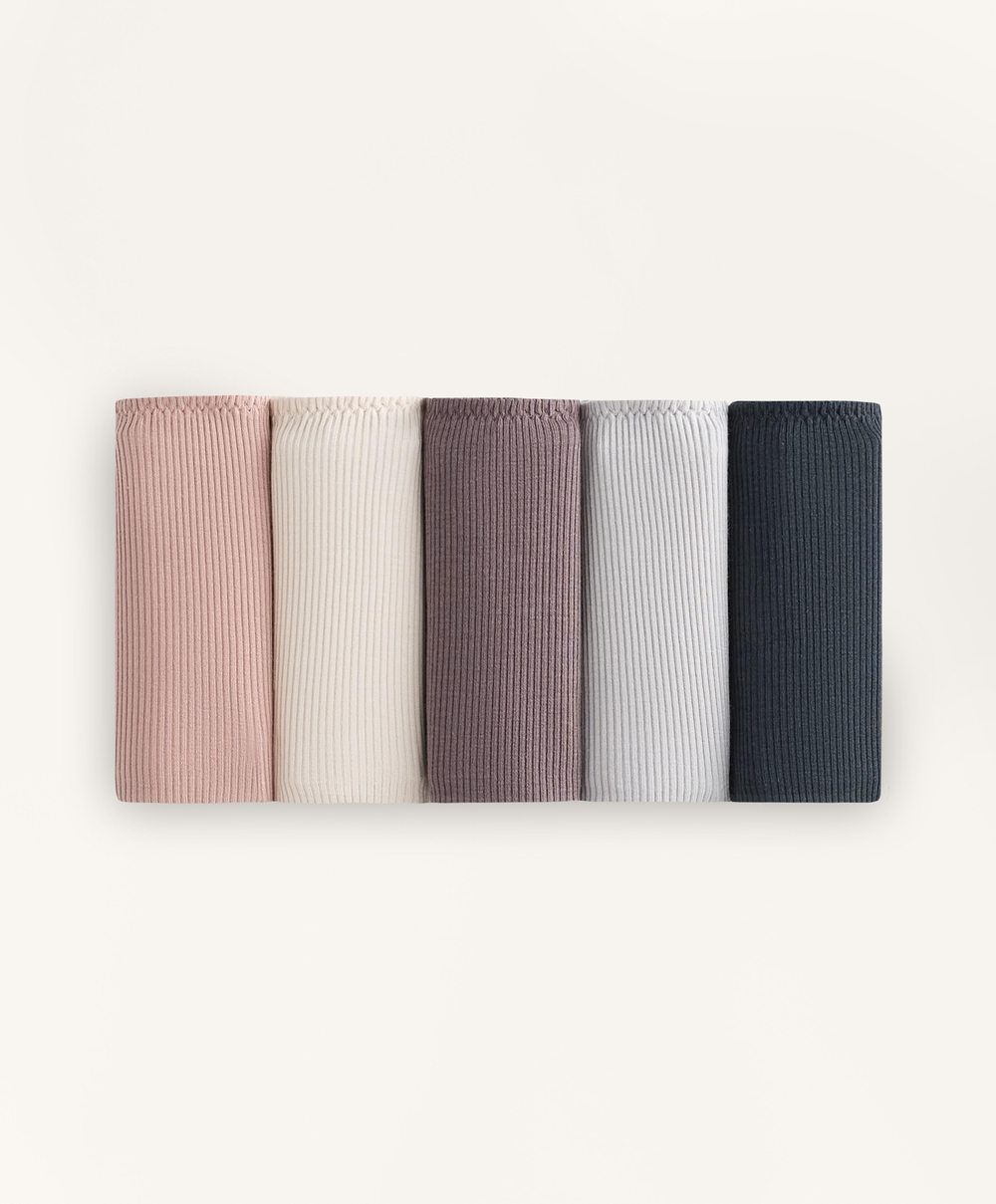 OYSHO Набор из пяти классические трусиков с U-образным кроем из хлопка, коралловый