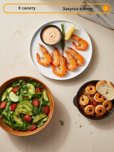 Креветки варено-мороженые с головой в панцире 40/60 XXL 15% "Агама" 5 кг (Россия)